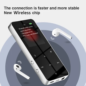 MP3/MP4 Atskaņotājs Ar Bluetooth 5.0 Iebūvēts Skaļrunis Pieskāriena Taustiņš FM Radio Video Spēlēt, E-grāmatu HIFI Metāla Mini Walkman Atbalsta TF Karti