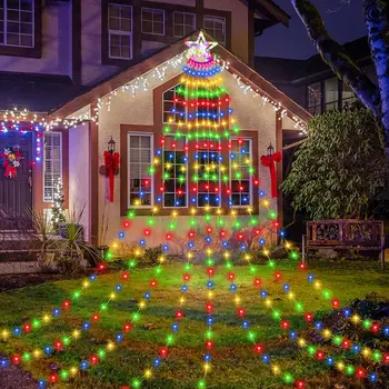 LED Zvaigžņu String Iedegas Ziemassvētku Eglītes EU220V Plug Pasaku Vainags Lampas Ziemassvētki Navidad Guļamistabas Telpu Dekorēšana iekštelpu Āra