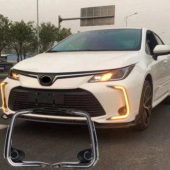 LED Dienas Gaismas lukturi Auto ABS 12V dienas gaitas lukturi Savukārt Signāls, Miglas Lukturi Apdare Toyota Corolla 2019 Piederumi