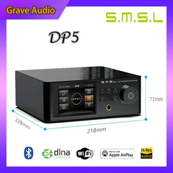 SMSL DP5 ES9038PRO MQA Bluetooth 4.0 Spēlētājs Digitālo Vinilplašu Dekoderi Austiņu Pastiprinātāju AirPlay DINA WiFi DSD256