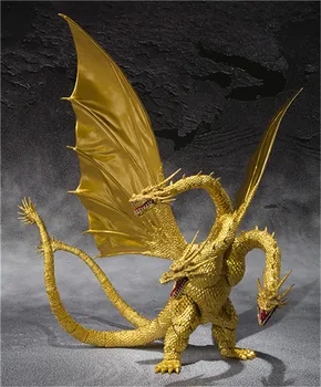 Filma Gojira 3 Galvas Golden Dragon King BJD Locītavas Kustamo PVC Rīcības Attēls Kolekcionējamus Modelis Rotaļlietas