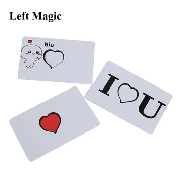 Fliks Sirds Burvju Triki, Švīkājiet Pirkstu Sirds Parādās Kartes Magia Burvis Slēgt Ilūzijas Mentalism Trikus Aksesuāri