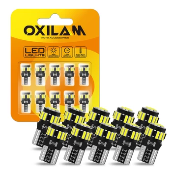 OXILAM LED T10 10Pcs Canbus W5W īpaši Spilgti LED Autostāvvieta Gaismas Likvidēšana Lukturis Sānu Gabarītgaismas Automašīnas salona Spuldzes 194 168 12V 4014 SMD