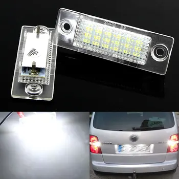 2gab CANbus 12V 18 Led Auto LED Licences Numuru Plāksnes Gaismas Lukturis VW Transporter T5 Caddy Touran Golf Passat balta 6000k