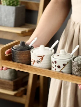 Japāņu Mini Garšvielas Lodziņā Keramikas Garšvielu Trauciņu Komplekts Radošo Wasabi Lodziņā Sāls Un Pipari Kratītāju Kannas Virtuves Piederumi Sadzīves