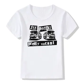 Puikas&Meitenes Drukāt Punk Rock Sex Pistols T krekls Bērniem Vasarā Rokgrupa T-krekls Bērniem Ikdienas Topi Bērnu Drēbes,ooo529