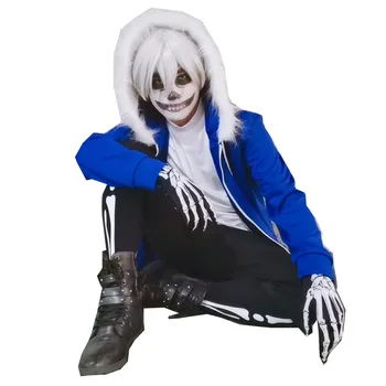 2019 Undertale Sans Cosplay Hoodies ATDZIST SKELETS Cos Blue Coat Halloween Cosplay Kostīmu Unisex Jaka