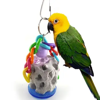 Putni, Papagaiļi Slīpēšanas Akmens Košļājamās Rotaļlietas Mutē Molāriem Akmens Rotaļlietas Karājas String Papagailis Būrī Parakeet Cockatiel Rotaļlietas Minerālu