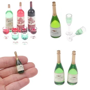 2gab Namiņš Miniatūras Stikla Šampanieša Pudeles, Stikla Dzērienu Pudeles, Mini Vīna Dzēriens Barbies Blyth Lelles, Rotaļlietas, Virtuves