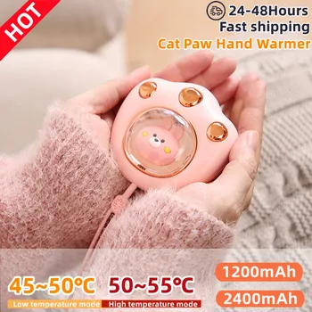 Mini Cute Kaķu Ķepu Rokas Siltākas Ziemas Portatīvie Mini Roku Sildītājs Apkures Spilventiņu USB Uzlādējams Kabatas Sildītājs Siltāks Iekštelpu Āra