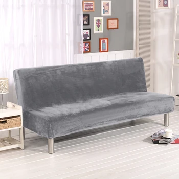 Tīrtoņa Krāsu Plīša Dīvāna Pārsegs Bez Roku Sofa Bed Cover All-inclusive izvelkamais Dīvāns Segtu Dīvāns Dvieļu Dīvāna Pārsegs 1GAB.