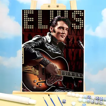Elvis Presley DIY Krāsošana skaits Iepakojumā Eļļas Krāsām 40*50 Glezna Uz Audekla Sienu Gleznojumi Bērnu Rokdarbu