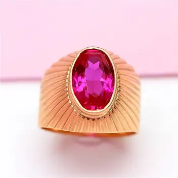 585 purpura, zelts 14K rose gold plašu versija ruby resizable gredzeni sievietēm unikāla meistarība, grezna luksusa rotaslietas dāvanu