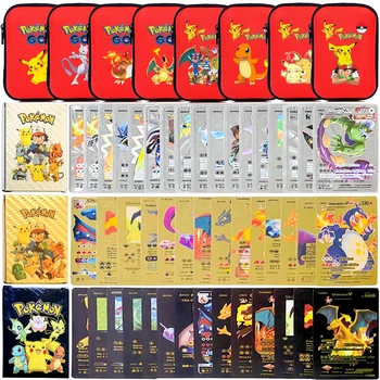 55PCS cartas pokemon francaise español Zelta Kartes spāņu angļu Folijas Zelta silve Kartes Metalicas Charizard Vmax Gx Spēles Karti