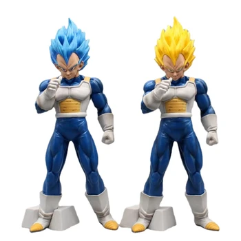 Anime Dragon Ball Vegeta Attēls Vegeta Super Saiyan Statuetes 29CM PVC Darbības Rādītāji Kolekciju Modelis Rotaļlietas Bērniem Dāvanas