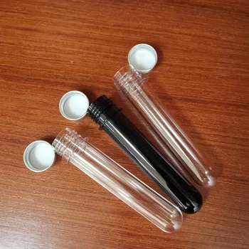1pc Caurspīdīga Melna Plastmasas Testa Caurules Formas Mini Jar Skrūvējamu Vāciņu Mazo Pudeles Spice Uzglabāšanas Jar Konteineri Konfektes Sub-pudelēs