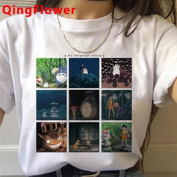Totoro Harajuku Kawaii Smieklīgi Karikatūra T Krekls Sievietēm, Studio Ghibli Cute Anime T-krekls Ullzang Modes Tshirt 90.gadu Top Lakrosa Sieviešu