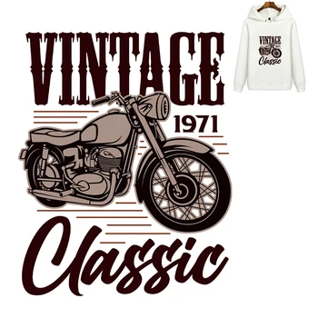 Motociklu Plāksteri Dzelzs Nodošanas Vintage Motociklu Ielāpus T-krekls Atdzist Vīriešu Apģērbu DIY Termo Uzlīmes uz Apģērba
