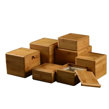 Bieza plāksne segtu bambusa uzliku box, multi-izmērs Vēderkājiem uzliku konteineru tējas koka noliktavu jewlry dāvanu kastē dārgumu lāde