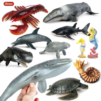 Oenux Jauno Lielo Jūras Dzīvi Dzīvnieki Megalodon Vaļu Haizivs Krabju Bruņurupucis Delfīni Rīcības Attēls Okeāna Akvārijs Modelis Izglītību Bērniem Rotaļlietas
