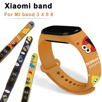 Pulksteņu Siksniņas Watchband Par Xiaomi Mi Grupa 3 4 5 6 Silikona Karikatūra Plaukstas locītavas Piederumi Miband band3 band4 band5 band6