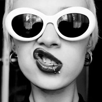 Kurt Cobain Apaļā Saules Brilles Modes Retro Ovāls Stila Saulesbrilles Sieviete Dāmas Balts Melni Vintage Oculos De Sol Feminino 