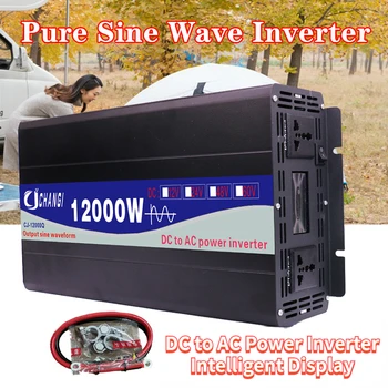 Pure Sine Wave Pārveidotājs 48V 220V 10000W 12000W DC to AC Sprieguma Pārveidotājs Automašīnu Barošanas Saules Inverter Saprātīga Displejs