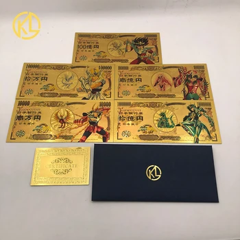 5gab/daudz Japāņu Anime Zelta banknošu Biļetes Saint Seiya Banknotes, Plastikāta Kartes, interesantu Dāvanu par Draugiem