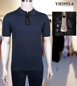 Miljardieris polo krekls, zīda Īstas Ādas vīrieši ir 2021. Jaunu Modes Gadījuma īsām piedurknēm new augstas kvalitātes lielais izmērs M-4XL