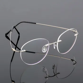 Retro Kārtu Salokāms Ultra-light Atmiņas Titāna Sakausējuma Tuvredzība, bez apmales Brilles Elastību, Optiskās Brilles, Rāmis Vīriešu Brilles