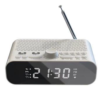 FM Radio Ar Pulksteni Bluetooth Straumēšanas Spēlēt LED Displejs, Dual Alarm Clock 1500Mah Hi-Fi Skaļrunis Ar Pastiprinātājā Vienības