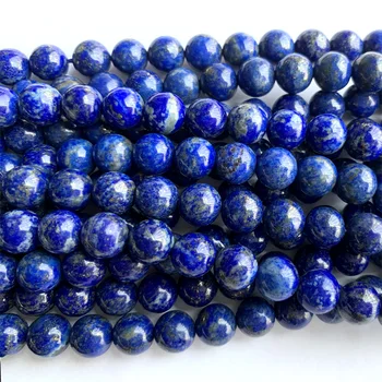 Īstu Dabas Tumši Zila Lapis Lazuli Vienmērīgu Kārtu Zaudēt Krelles DIY Krelles vai Rokassprādzes 15