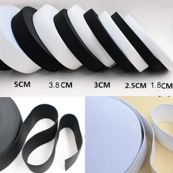 10meters balts melns spandex elastīgās jostas apdare šūšanas/lentes apģērbu flex šūšanas materiāla siksna, šorti bikses gumiju