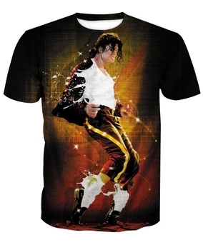 Unisex Dziedātājs Maikls Džeksons 3D Iespiests T-krekls Hiphop Streetwear 3D Pilnu Drukas Tee Vasaras Gadījuma Īsām Piedurknēm Topi