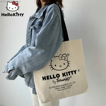 Y2k Kawaii Sanrio Hello Kitty Modelis Crossbody Somas Atpūtas Liela Jauda, Korejiešu Studentu Schoolbag Iepirkšanās Uzglabāšanas Somiņa