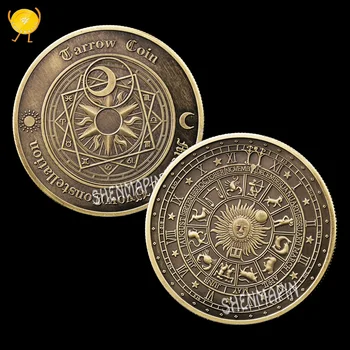 Tarot, kas Vēlas Piemiņas Monētu, Saule, Mēness Zvaigznājs Challenge Monētas Feng Shui Monētu kolekciju, Palīdz Cilvēkiem Domāt Lietas
