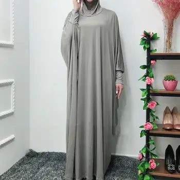 Ramadāna-Musulmaņu Viens Gabals Lūgšanu Kleita, Hijab Apģērbs Abaya Vāciņu, Dubaija Jilbab Sieviešu Niqab Kapuci Pilna Drēbes Pieticīgs Jilbab Isl O4J9