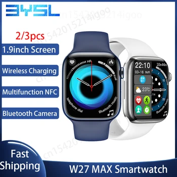 Vairumtirdzniecības SVB W27 MAX Smart Skatīties 1.9 Collu NFC skārienekrānu SmartWatch 2022 Bluetooth Aicina Pulksteņi Vīriešu Sieviešu PK W27 Pro