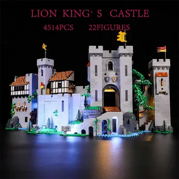 Ar Gaismas 4514PCS Lion King Pils Modeli, kas Celtniecības Bloki, Ķieģeļu Mūrēšana Dzimšanas diena Ziemassvētku Dāvanu Rotaļlietas Saderīgu 10305