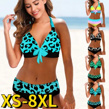 2022 Sievietes Sexy Svītru Bikini Sieviešu Vasaras Peldkostīmu Divu Gabals Bikini Komplekts Beachwear Peldēties Uzvalku Drukāšanas Peldkostīms, Peldbikses