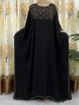 Jaunā Stila Āfrikas Musulmaņu Apģērbu Gara Kleita Pērlītes, Akmeņi Modes Āfrikas Maxi Kleita Lady Dimantu Āfrikas Kleitas Sievietēm