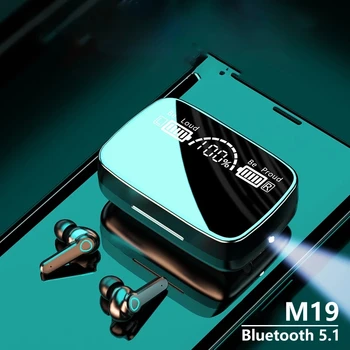 M19-19 Bluetooth Bezvadu 5.1 Austiņas HD Led Power Displejs, Austiņu Ūdensizturīgs Sweatproof TWS Earbuds Sporta Austiņas