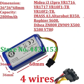 Akumulatoru Midea i3 i3pro VR1716 VR1717 VR10F1 VR10F2,IMASS A3,Altarobot B350,Rophier S608,Dibea ZN808 ZN909 X500 X580 V780 Jaunas