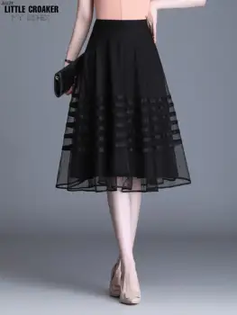 Marle Sievietes Melnā Acs Jaunā Pavasara Vasaras 2022 Pārklājus Kroku Elastīgs Viduklis Korejiešu Stilā, Modes Svārki Jupe Gothic Apģērbu