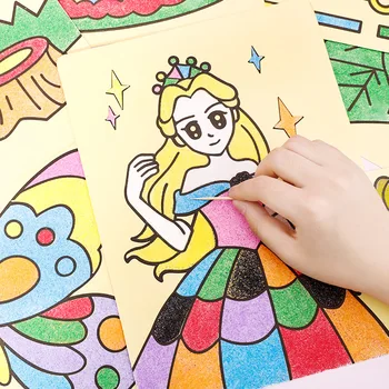 DIY Smilšu Zīmēšanas Bērni Amatniecības Smilšu Mākslas Bildes Zīmēšanas Komplekts Rotaļlietas, Bērnu Krāsošana Smilšu Glezniecību, Amatniecību Kids Izglītojošās Rotaļlietas